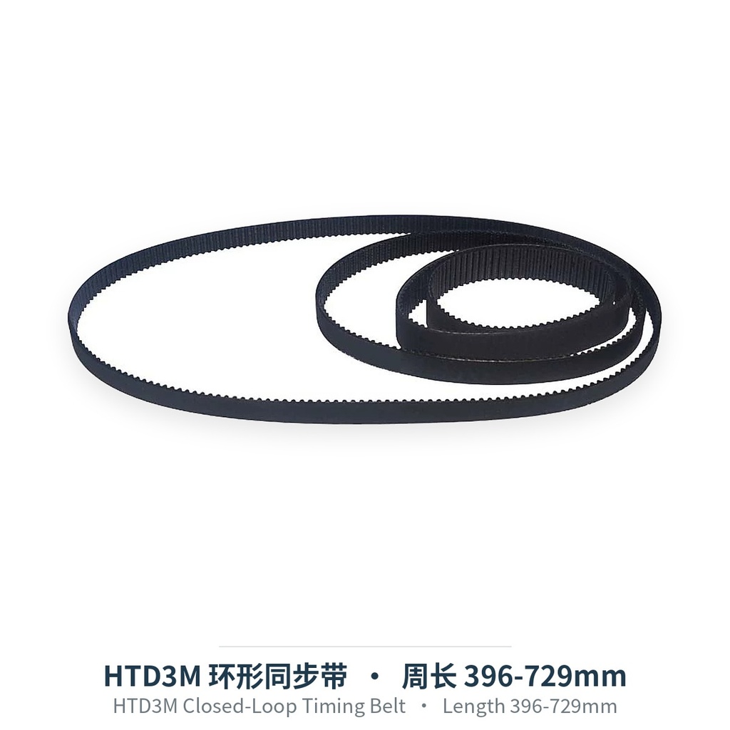 HTD3M Closed-Loop Timing Belt, Length 396-729mm