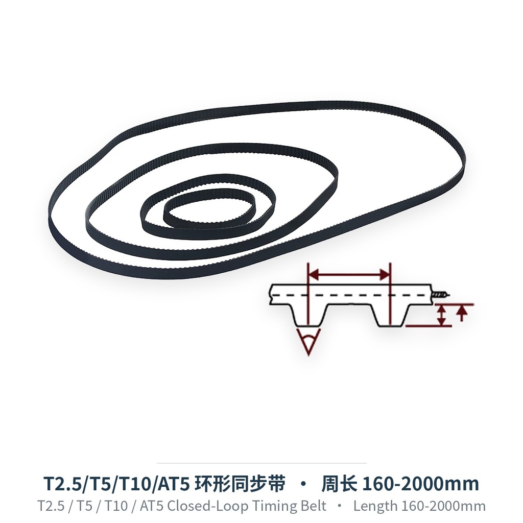 T2.5 / T5 / T10 / AT5 Closed-Loop Timing Belt
