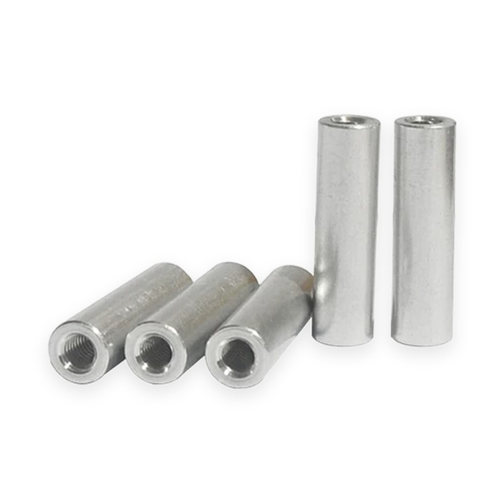 Round Aluminum Standoff, Female M4 Both Ends